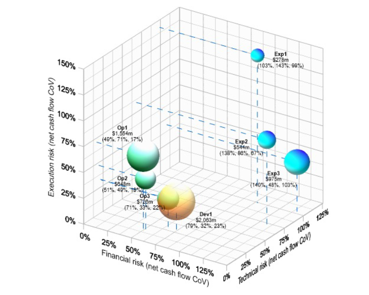 Individual project sensitivity to market, technical, and execution